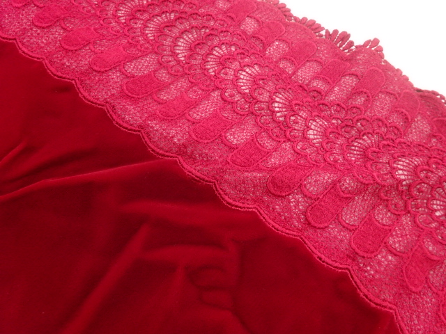  ビロードレース花模様ショール